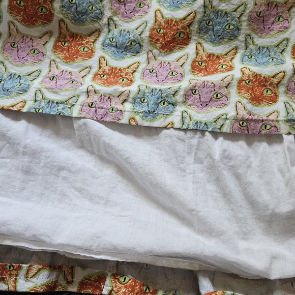 Vintage Saint Geraldine XL cat face print dress The Moment is Meow Fit and Flare - Picture 7 of 8